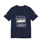 REACH FOR SOMETHING WHITE GOLD UNISEX SHORT SLEEVE T-SHIRTS
