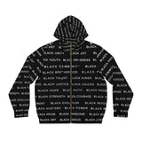 BLACK MAGIC WHITE LETTERS AOP ZIP HOODIE