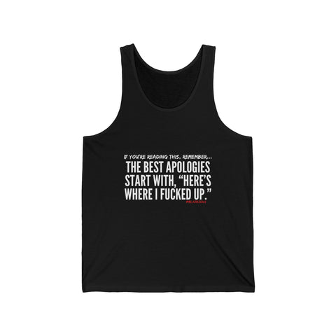BEST APOLOGIES UNISEX TANK TOP