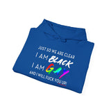 BLACK GAY FUP WHITE UNISEX HOODIE