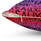 EAUX - BLACK ON RAINBOW THROW PILLOW
