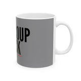 BEAUCOUP BLACK - BLACK CERAMIC MUG - WHITE 11OZ