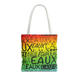 EAUX - BLACK ON RAINBOW TOTE BAG