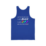 BLACK GAY FUP WHITE UNISEX TANK TOP