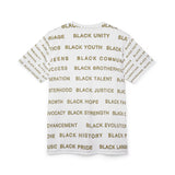 BLACK MAGIC - GOLD LETTERS AOP UNISEX T-SHIRT