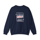 REACH FOR SOMETHING - WHITE RED UNISEX SWEAT SHIRT
