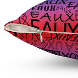 EAUX - BLACK ON RAINBOW THROW PILLOW