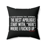 BEST APOLOGIES THROW PILLOW
