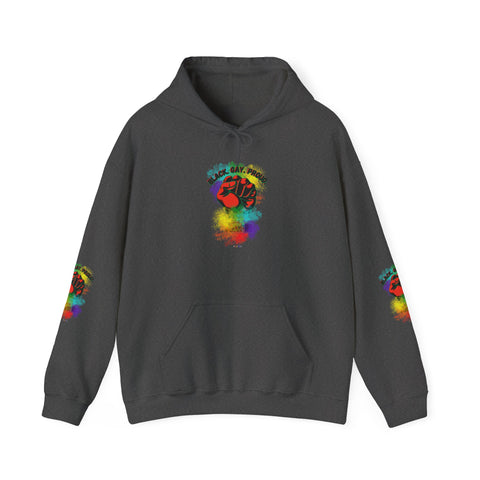 BLACK GAY PROUD FIST UNISEX HOODIE