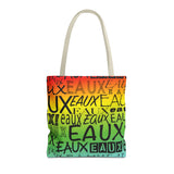 EAUX - BLACK ON RAINBOW TOTE BAG