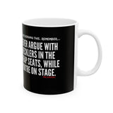 HECKLERS CERAMIC MUG - BLACK 110Z, 150Z