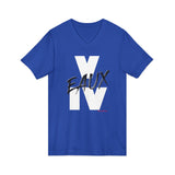 V EAUX IV - WHITE W/ BLACK EAUX UNISEX V-NECK T-SHIRT