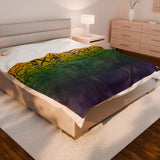 EAUX - BLACK ON MARDI GRAS  PLUSH BLANKET