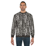 Trendy Unisex Sweatshirt with Abstract Text Design, Cozy Streetwear, Perfect for Casual Outings, Gift for Art Lovers, Graphic Pullover