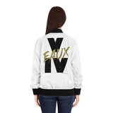 V EAUX IV - BLACK W/ GOLD EAUX  AOP WOMEN'S BOMBER JACKET