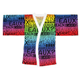 EAUX BLACK ON RAINBOW KIMONO