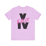 V EAUX IV - BLACK W/ PINK EAUX UNISEX SHORT SLEEVE T-SHIRT