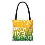 EAUX- WHITE ON MARDI GRAS TOTE BAG
