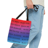 BLACK MAGIC RAINBOW BLACK  TOTE BAG