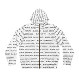 BLACK MAGIC - BLACK LETTERS AOP ZIP HOODIE