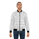 BLACK MAGIC - BLACK LETTERS AOP MEN'S BOMBER JACKET