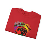 BLACK GAY PROUD FIST UNISEX SWEATSHIRTS