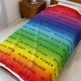 BLACK MAGIC RAINBOW BLACK  PLUSH BLANKET