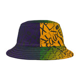 EAUX - BLACK ON MARDI GRAS  AOP BUCKET HAT