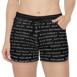 BLACK MAGIC WHITE LETTERS WOMEN'S CASUAL SHORTS