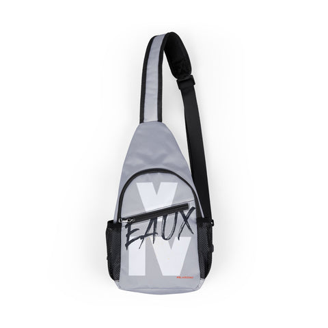 V EAUX IV - WHITE W/ BLACK EAUX SLING BAG