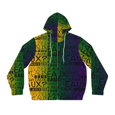 EAUX BLACK ON MARDI GRAS AOP ZIP HOODIE