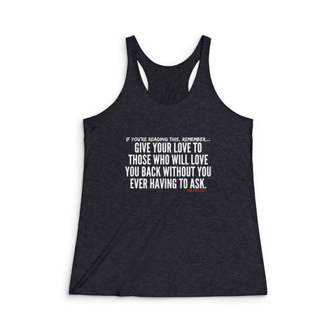 GIVE YOUR LOVE RACERBACK TANK TOP