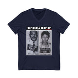 FIGHT - WHITE UNISEX V-NECK T-SHIRT