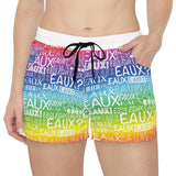 EAUX WHITE ON RAINBOW WOMEN'S CASUAL SHORT