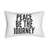 PEACE BE THE JOURNEY BLACK LUMBAR PILLOW