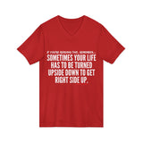 UPSIDE DOWN UNISEX V NECK T SHIRTS