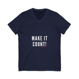 MAKE IT COUNT UNISEX V-NECK T-SHIRTS