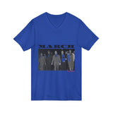 MARCH - BLACK UNISEX V-NECK T-SHIRT