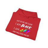 BLACK GAY FUP WHITE UNISEX HOODIE
