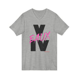 V EAUX IV - BLACK W/ PINK EAUX UNISEX V-NECK T-SHIRT