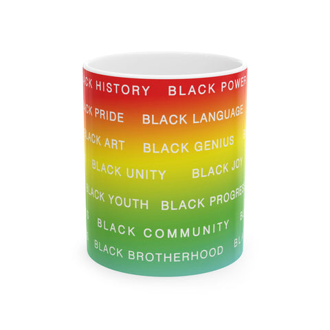 BLACK MAGIC RAINBOW WHITE CERAMIC MUG WHITE