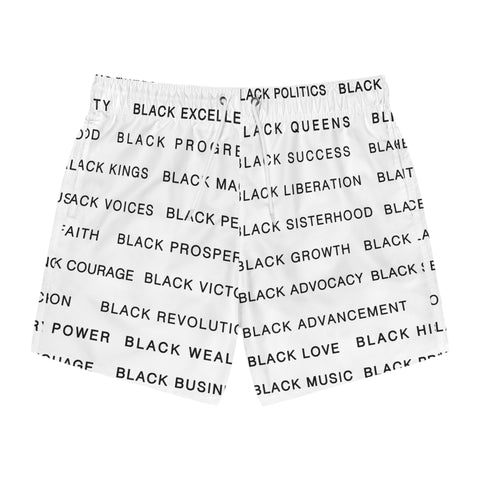 BLACK MAGIC - BLACK LETTERS SWIM TRUNKS