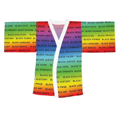 BLACK MAGIC RAINBOW BLACK  KIMONO