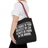 JOY IN THE MIRROR TOTE BAG