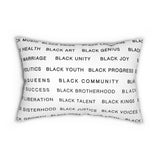 BLACK MAGIC - BLACK LETTERS LUMBAR PILLOW