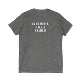 GO ON HONEY UNISEX V-NECK T-SHIRTS