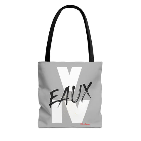V EAUX IV - WHITE W/ BLACK EAUX TOTE BAG