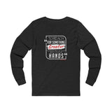 REACH FOR SOMETHING - WHITE RED UNISEX LONG SLEEVE T-SHIRT