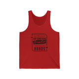 REACH FOR SOMETHING - BLACK RED UNISEX TANK TOP