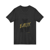 V EAUX IV- BLACK W/ GOLD EAUX UNISEX V- NECK T-SHIRT